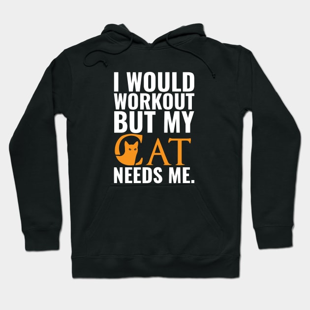 Funny Workout Design With Cat Hoodie by Monday Cattitude